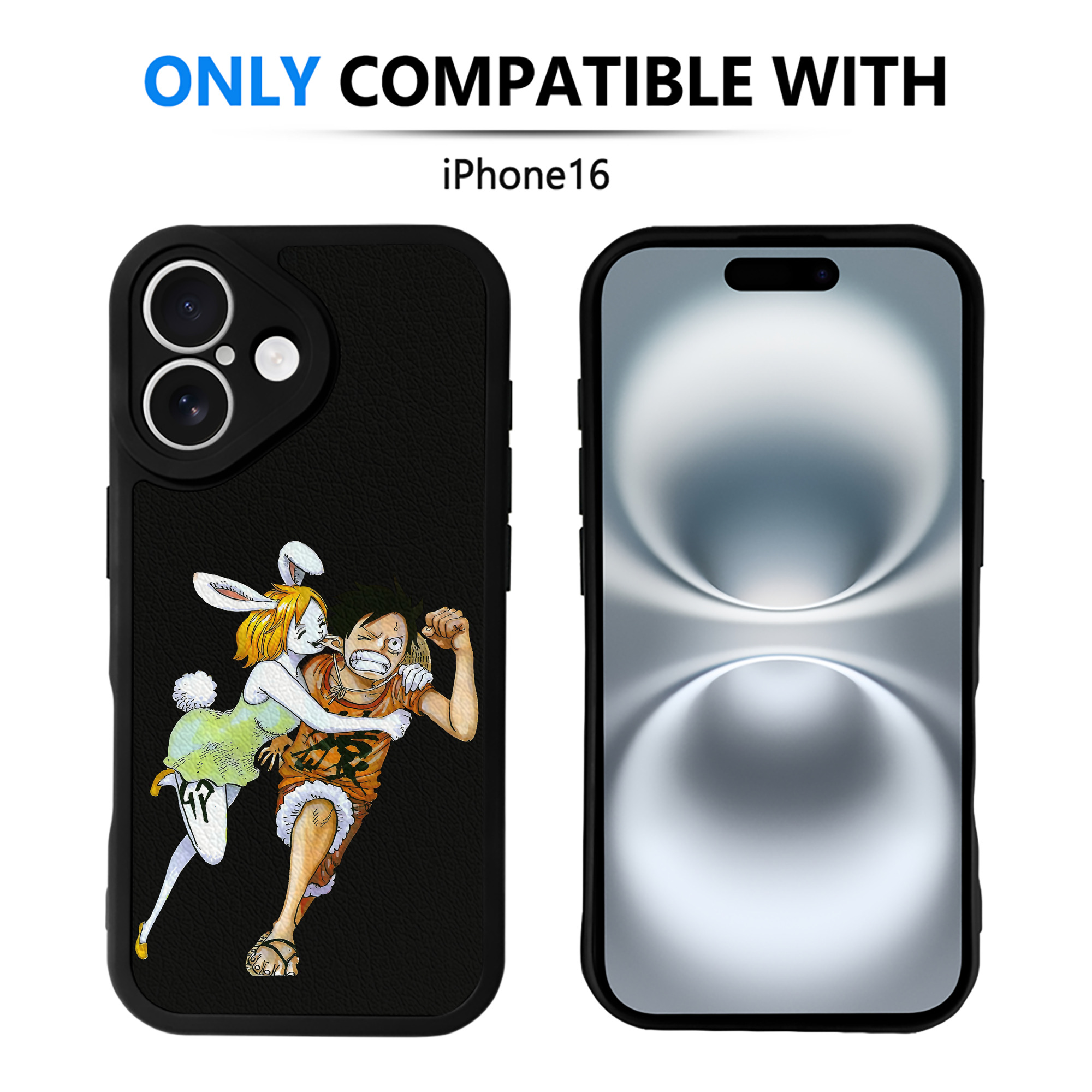 （画像用） ワンピース モンキー・D・ルフィ ONE PIECE Monkey D. Luffy 【iPhone 16シリーズ対応】シリコンスマホケース（レザー調） 材質：シリコン